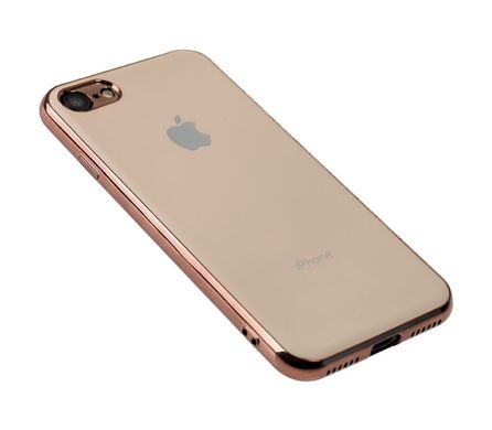 Чехол для iPhone 7 / 8 Silicone case матовый (TPU) розово-золотистый