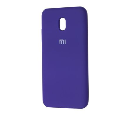 Чехол для Xiaomi Redmi 8A Silicone Full фиолетовый с закрытым низом и микрофиброй