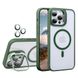 Чехол с подставкой для iPhone 13 Lens Shield Magsafe + Линзы на камеру (Зеленый / Green)