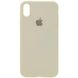 Чехол silicone case for iPhone X/XS с микрофиброй и закрытым низом Antigue White