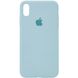 Чохол silicone case for iPhone XS Max з мікрофіброю і закритим низом Turquoise