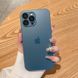 Чохол для Iphone 14 Скляний матовий + скло на камеру TPU+Glass Sapphire matte case Navy Blue