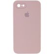 Чехол для iPhone 6/6s Silicone Full camera закрытый низ + защита камеры Розовый / Pink Sand квадратные борты