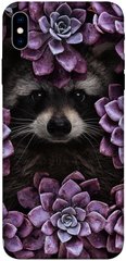 Чехол для Apple iPhone XS Max (6.5"") PandaPrint Енот в цветах цветы