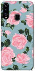 Чохол для Samsung Galaxy A20s PandaPrint Рожевий принт квіти