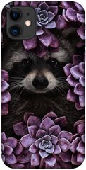 Чехол для Apple iPhone 11 (6.1"") PandaPrint Енот в цветах цветы