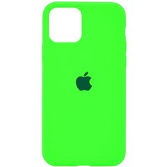 Чехол для Apple iPhone 11 Pro Max Silicone Full / закрытый низ / Салатовый / Neon Green