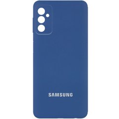 Чехол для Samsung Galaxy M52 Silicone Full camera закрытый низ + защита камеры Синий / Navy Blue