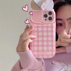 Чехол для iPhone 13 с закрытой камерой Buddy + зеркало Pink
