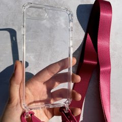 Чехол для iPhone 7 / 8 прозрачный с ремешком Rose Red