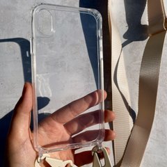 Чехол для iPhone X / XS прозрачный с ремешком Antique White