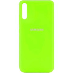 Чехол для Samsung Galaxy A50 / A50s / A30s Silicone Full c закрытым низом и микрофиброю Салатовый / Neon green