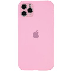 Чехол для Apple iPhone 11 Pro Silicone Full camera / закрытый низ + защита камеры (Розовый / Light pink)