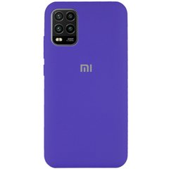 Чехол для Xiaomi Mi 10 Lite Silicone Full Фиолетовый / Purple с закрытым низом и микрофиброй
