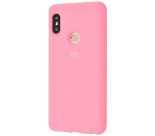 Чохол для Xiaomi Redmi 7 Silicone Full Світло-рожевий з закритим низом і мікрофіброю