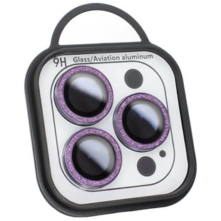 Защитное стекло Metal Sparkles на камеру (в упак.) для Apple iPhone 11 Pro Фиолетовый / Purple