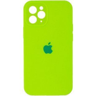 Чехол для Apple iPhone 13 Pro Silicone Full camera закрытый низ + защита камеры / Салатовый / Neon green