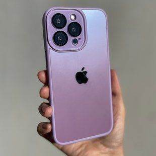 Чохол для iPhone 13 Скляний матовий + скло на камеру з мікрофіброю TPU+Glass Sapphire Midnight Lilac
