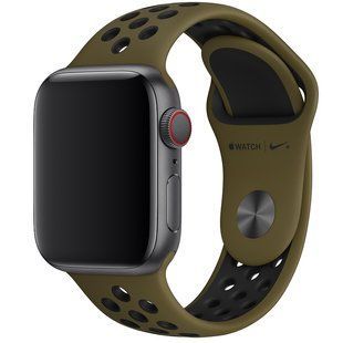 Силіконовий ремінець Sport Nike+ для Apple watch 38mm / 40mm (Khaki/ Black)