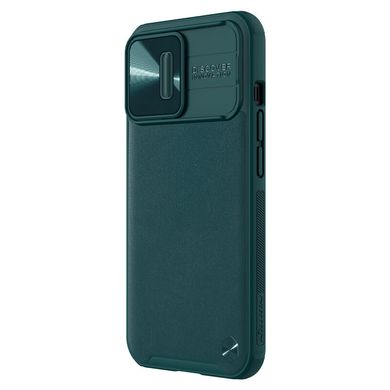 Кожаная накладка Nillkin Camshield Leather (шторка на камеру) для Apple iPhone 13 (6.1") Зеленый / Green