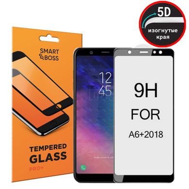 5D стекло для Samsung Galaxy A6 Plus 2018 Premium Smart Boss™ Черное - Изогнутые края