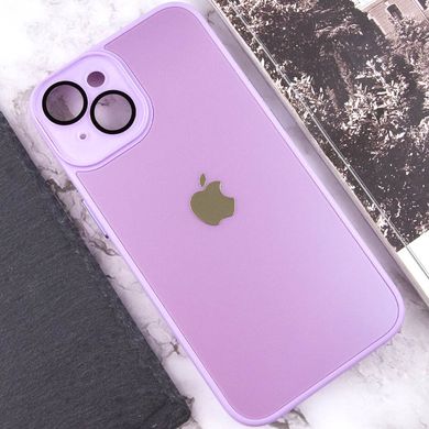 Чехол для iPhone 13 Стеклянный матовый + стекло на камеру с микрофиброй TPU+Glass Sapphire Midnight Lilac