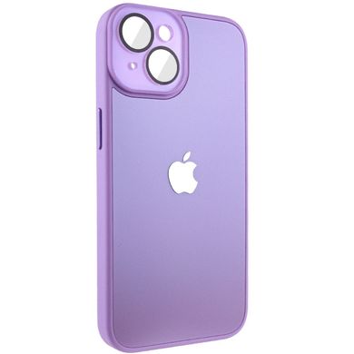 Чехол для iPhone 13 Стеклянный матовый + стекло на камеру с микрофиброй TPU+Glass Sapphire Midnight Lilac