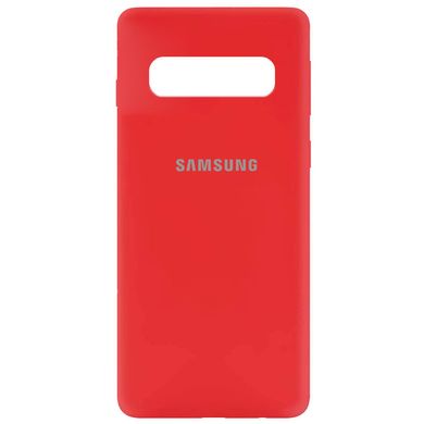 Чехол для Samsung Galaxy S10 (G973) Silicone Full красный c закрытым низом и микрофиброю