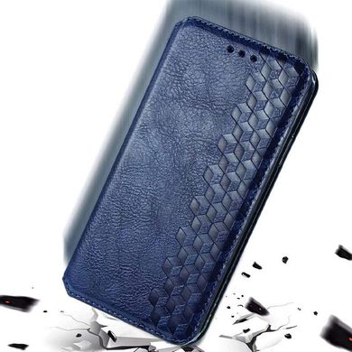 Кожаный чехол книжка GETMAN Cubic (PU) для Samsung Galaxy A02s / M02s (Синий)