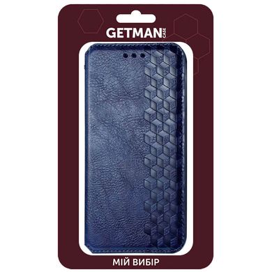Кожаный чехол книжка GETMAN Cubic (PU) для Samsung Galaxy A02s / M02s (Синий)