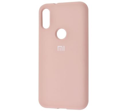 Чехол для Xiaomi Mi Play Silicone Full бледно-розовый с закрытым низом и микрофиброй