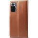 Кожаный чехол книжка GETMAN Gallant (PU) для Xiaomi Redmi Note 10 Pro Коричневый