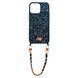 Чехол для iPhone 14 Pro Bling World Grainy Diamonds с ремешком Green