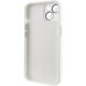 Чехол для iPhone 14 Plus Стеклянный матовый + стекло на камеру с микрофиброй TPU+Glass Sapphire Midnight White