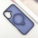 TPU+PC чохол Metal Buttons with MagSafe Colorful HQ Ring для Apple iPhone 16 (6.1") (Dark Blue)