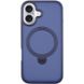 TPU+PC чохол Metal Buttons with MagSafe Colorful HQ Ring для Apple iPhone 16 (6.1") (Dark Blue)