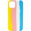 Чехол Silicone case Full Braided для Apple iPhone 13 (6.1"") Желтый / Голубой