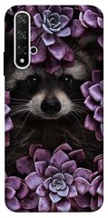 Чехол для Huawei Honor 20 / Nova 5T PandaPrint Енот в цветах цветы