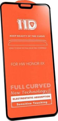 5D + (11d) скло для Huawei Honor 8x Black Повний клей, Черный