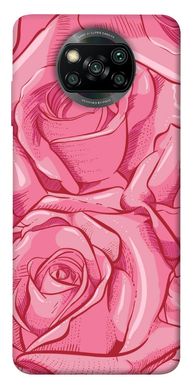Чехол для Xiaomi Poco X3 NFC PandaPrint Розы карандашом цветы