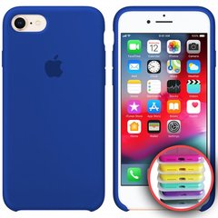 Чехол silicone case for iPhone 7/8 с микрофиброй и закрытым низом Ultra Blue / Синий