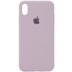 Чехол silicone case for iPhone X/XS с микрофиброй и закрытым низом Lavender