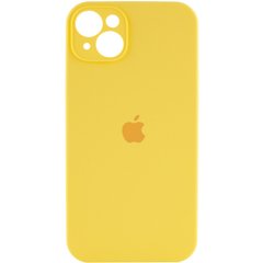 Чехол для Apple iPhone 14 Plus Silicone Full camera закрытый низ + защита камеры / Желтый / Yellow