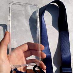 Чехол для iPhone 7 / 8 прозрачный с ремешком Midnight Blue