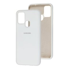 Чехол для Samsung Galaxy M31 (M315) Silicone Full белый с закрытым низом и микрофиброй