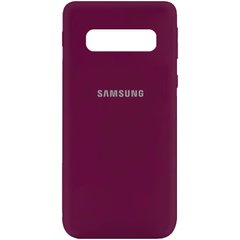 Чехол для Samsung Galaxy S10 (G973) Silicone Full бордовый c закрытым низом и микрофиброю