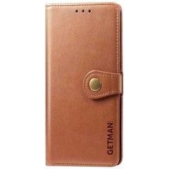Шкіряний чохол книжка GETMAN Gallant (PU) для Xiaomi Redmi Note 9 5G / Note 9T (Коричневий)