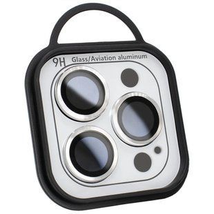 Защитное стекло Metal Classic на камеру (в упак.) для Apple iPhone 12 / 12 Pro (Серебряный / Silver)