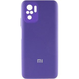 Чехол Silicone Cover Full Camera (AA) для Xiaomi Redmi Note 10 / Note 10s Фиолетовый / Purple