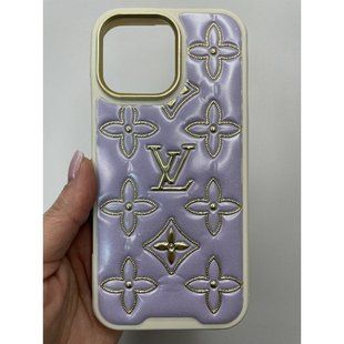 Чохол для Iphone 16 Pro Leather LV Purple 2